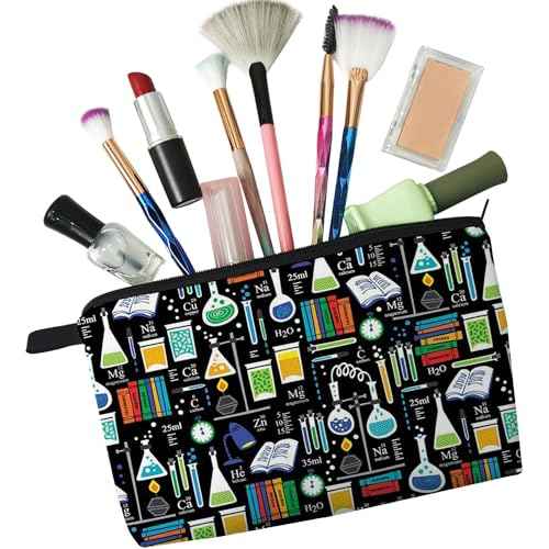 Women Travel Bag Chemistry Pattern Printed Cosmetic Bag Makeup Bag Small Pouch Gift for Women hz7093