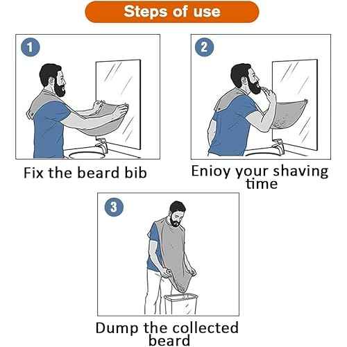 Beard Bib Beard Apron, Beard Hair Catcher for Men Shaving & Trimming Non-Stick Waterproof Beard Cape Grooming Cloth with 3 Suction Cups Birthday Gifts for Men Him Boyfriend