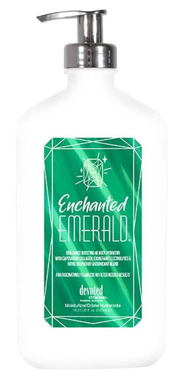 Devoted Creations Enchanted Emerald Moisturizer - Brilliance Boosting 4K Body Hydrator with Captivating Collagen, Exuberant Electrolytes & Royal Raspberry Antioxidant Blend 18.25 oz.