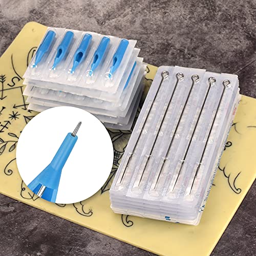 Tattoo Needles and Tips Set, 100pcs Disposable Mixed Assorted Sterilized Tattoo Needles and Tips, 5pcs of each-3rl 5rl 7rl 9rl 3rs 5rs 7rs 9rs 5m1 7m1 3RT 5RT 7RT 9RT 3DT 5DT 7D