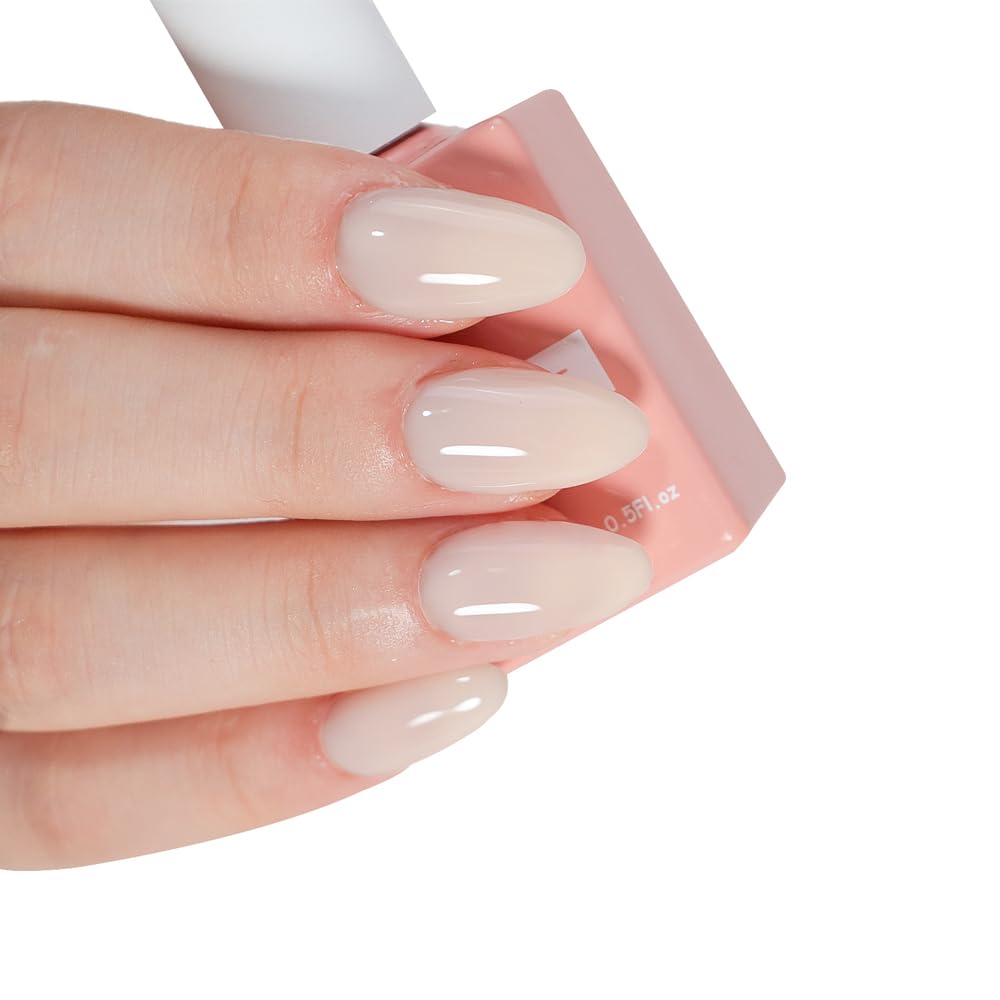 FZANEST Builder Gel Milky White Gel Polish Rubber Base For Nail Strengthener Extension LED Lamp Cured Color Base Nail Polish in Bottle