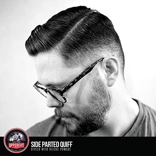 Uppercut Deluxe Pomade for Men, 3.5 oz/100g (2-PACK) ? Strong Hold, High Shine Hair Pomade ? Water-Based, Easy Washout ? Classic Barber Styling for Slick Backs, Side Parts & Pompadours