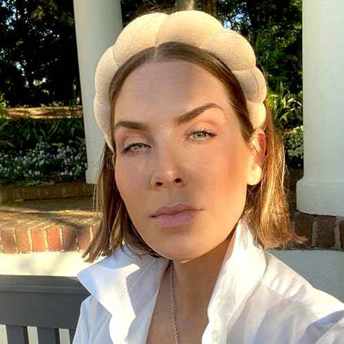 Spa Headbands for Washing Face or Facial Makeup Headbands Bubble Skincare Headbands Drunk Elephant Terry Cloth Puffy Skin Care Hairbands for Mask Treatment, Beige