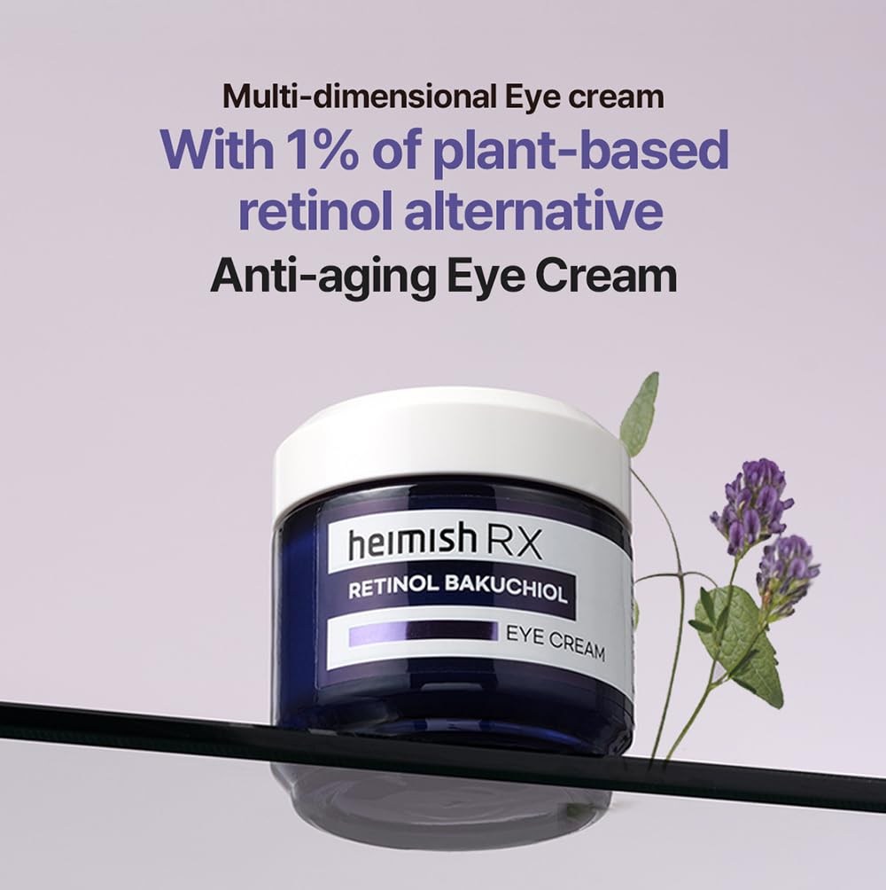 HEIMISH RX Retinol Bakuchiol Eye Cream - Daily Eye Cream for Anti Aging, Firming, Anti Wrinkle, Hydrating with Retinol, Non-greasy Formula, Korean Skincare, 30ml (1.01 fl. oz)