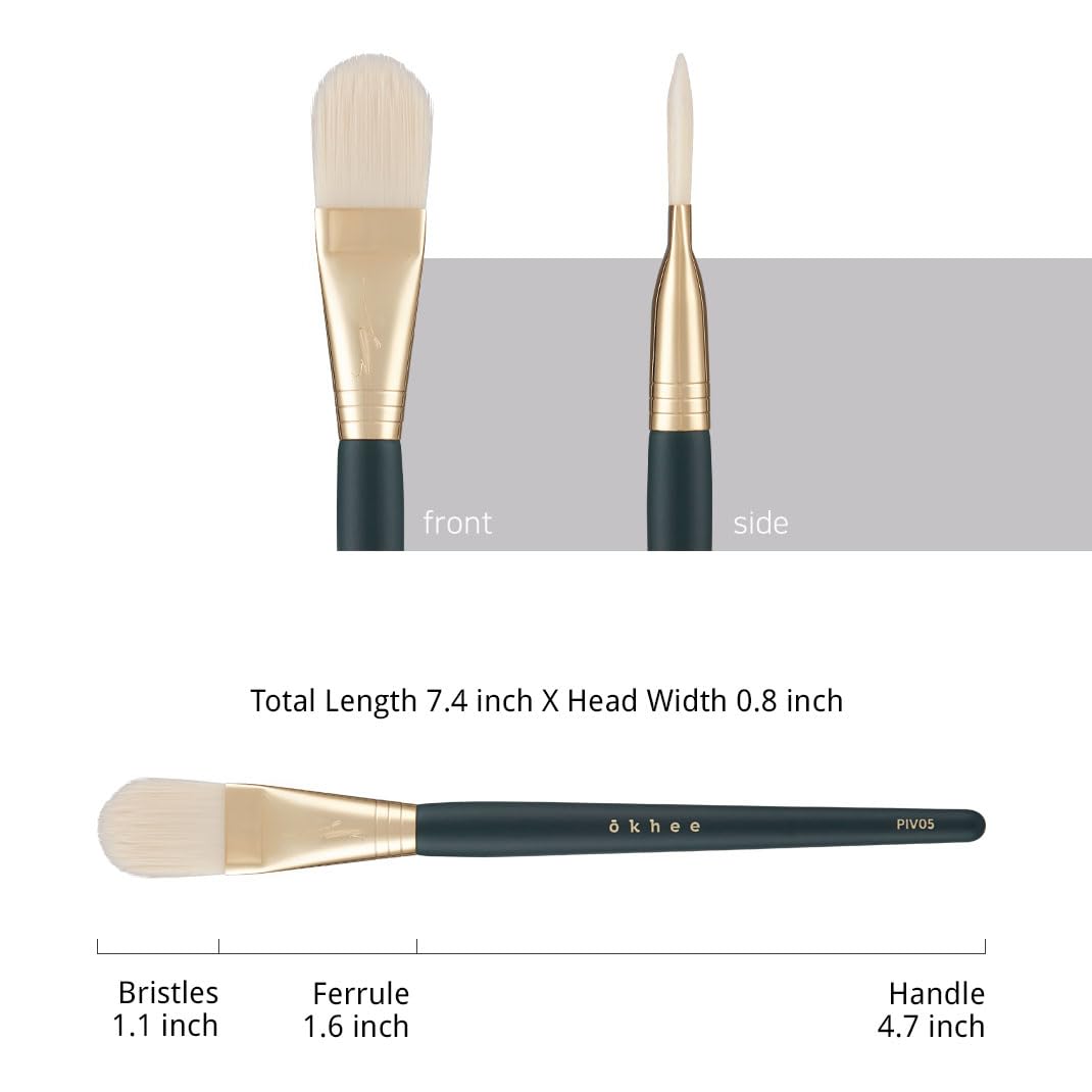Okhee Basic Base Brush PIV05 - Multi-Functional Makeup Tool for Foundation, Powder & Primer | Designed by K-Pop Artist