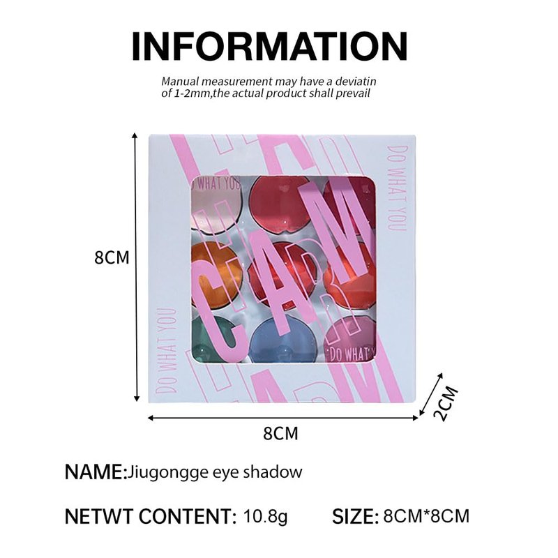 KXmzeG 9-Color Rainbow Eyeshadow Palette – Blendable Matte Brights in Pink, Yellow, Blue & Green – Waterproof, Long-Wear, Perfect for Creative or Party Makeup 03#