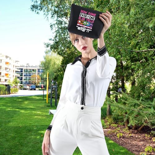 WCGXKO Funny Player Gift Lucky Bag Game Lover Zipper Pouch Makeup Bag (HOW COME)