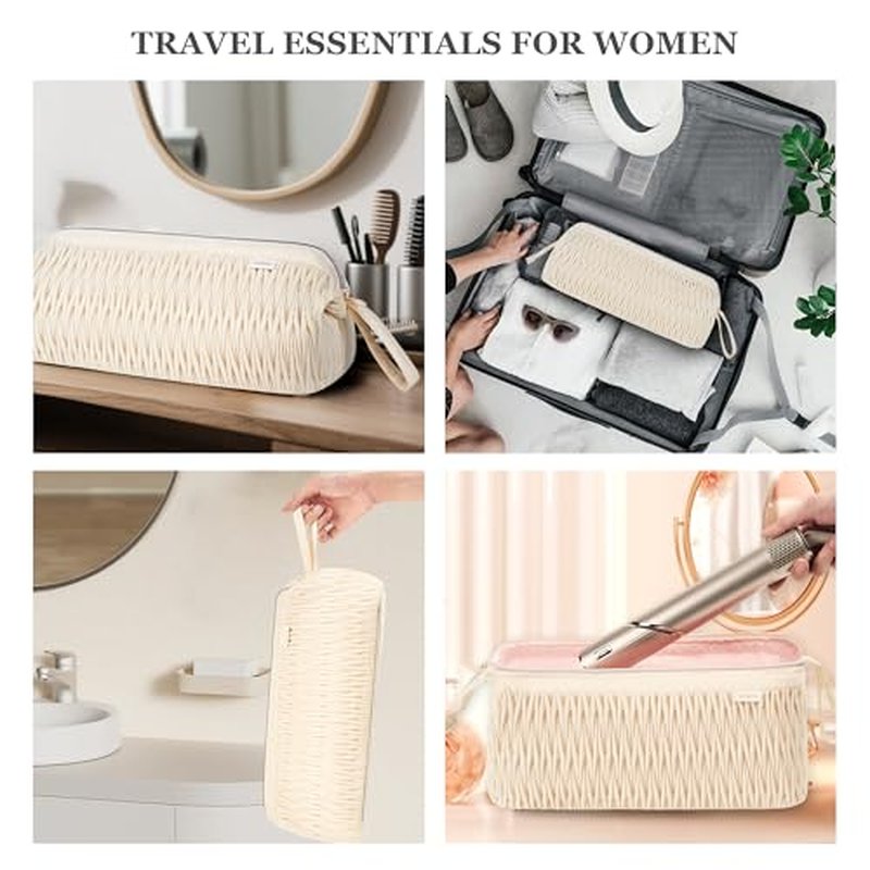 Dyson Airwrap Travel Case for Shark Hair Dryer Airstraight Flex Style Hair Attachment Tool Organizer Accessories Air Wrap Flat Curling Iron Carrying Case (Beige)