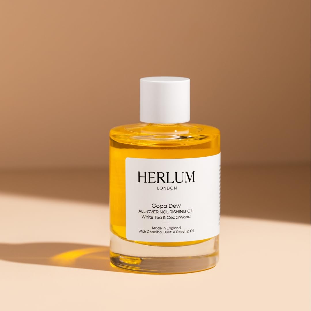 Herlum Copa Dew All-Over Nourishing Oil - Restores & Hydrates Skin, Hair & Body with Antioxidant-Rich Copaiba, Rosehip, Squalane Oils - Fast-Absorbing, Vegan, Waterless Formula, 50ml - Made in the UK
