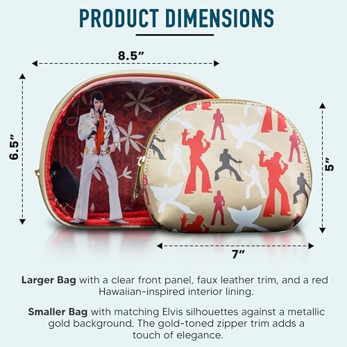 Loungefly Elvis Presley Aloha Hawaiian Print 2-Piece Cosmetic Set