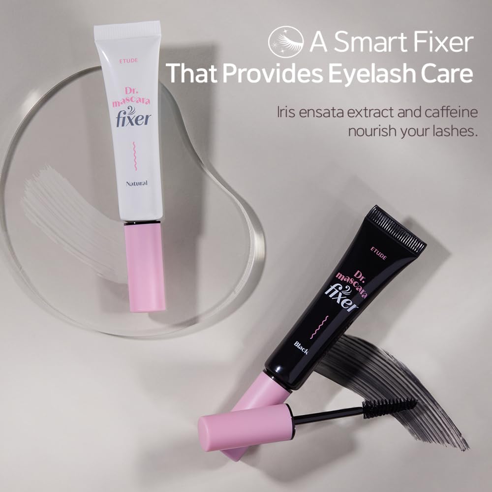 ETUDE Dr. Mascara Fixer For Perfect Lash, Korean Mascara Fixer, All-Day Curl Hold, Volumizing, Smudge-Proof, Korean Makeup, Beauty, Transparent (0.203 Fl Oz)