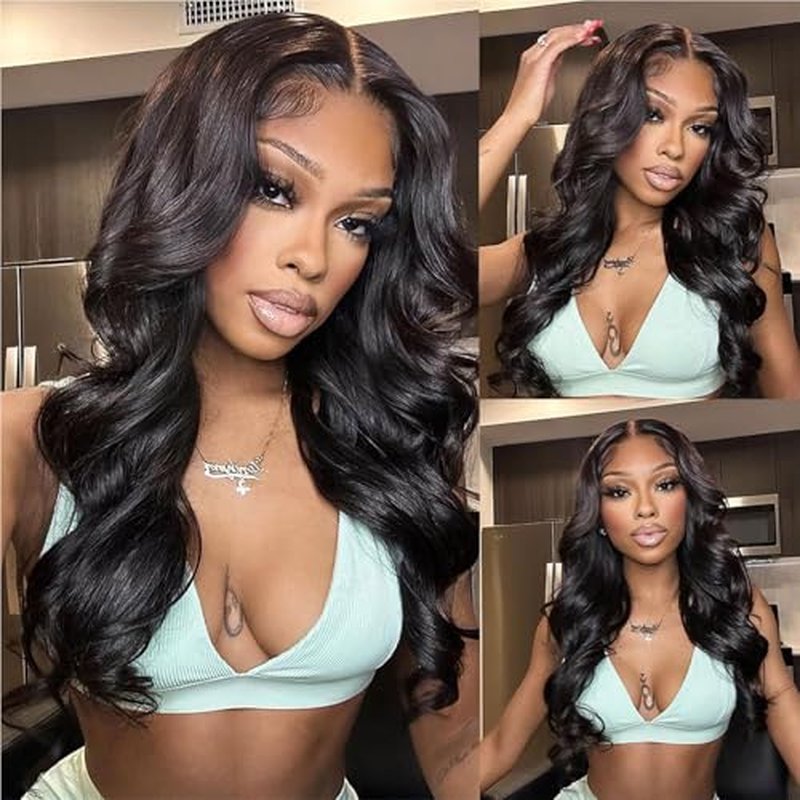 V Part Wig Human Hair Body Wave Upgrade U Part Human Hair Wig With Adjustable Drawstring 200% Density V Shape Clip In Half Wig For Women Natural Color 18 Inch