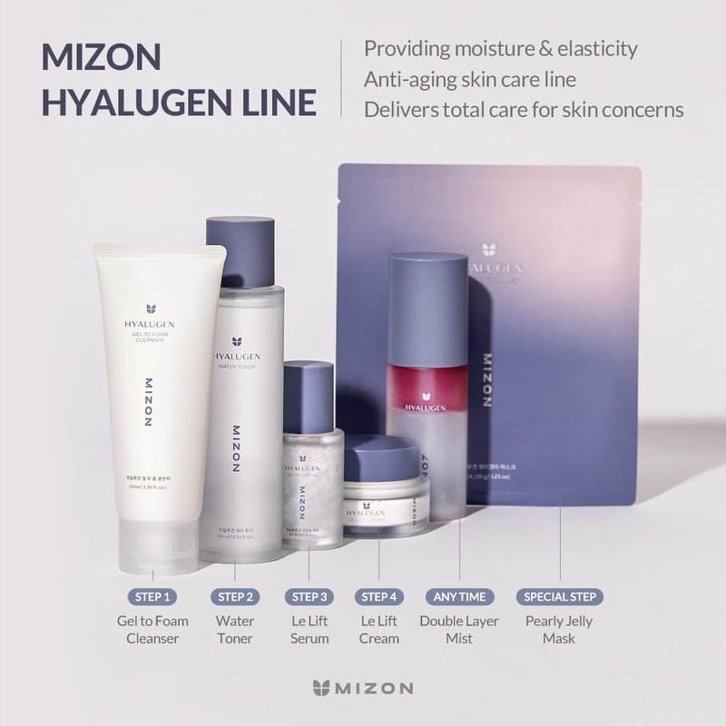 MIZON Hyalugen Water Toner for Deep Hydration and Better Skin Texture with Marine Collagen and Hyaluronic Acid Total Care Korean Skincare(4.39 oz)