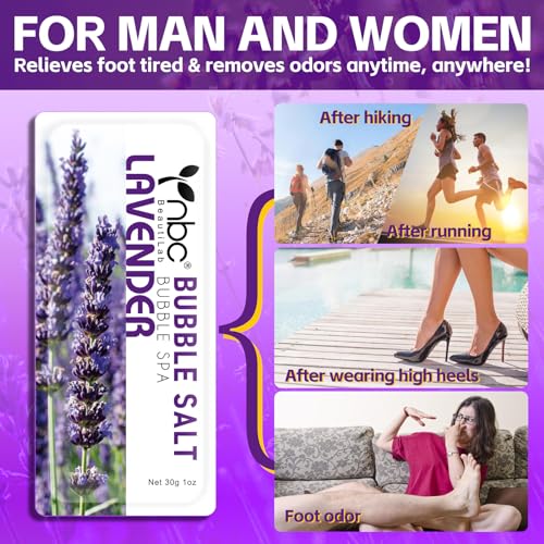Pedicure Foot Soak, Foot Spa Soak, Pedicure Kit, Bubble Foot Bath For Tired & Dry Cracked Feet, Athletes Feet, Odor Foot and Softens Calluses, Foot Soak 16 Packs A Box, Lavender
