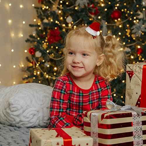 24Pcs Santa Hat Clips - Mini Santa Hat Hair Clips for Christmas Party - Red - Women, Girls & Kids