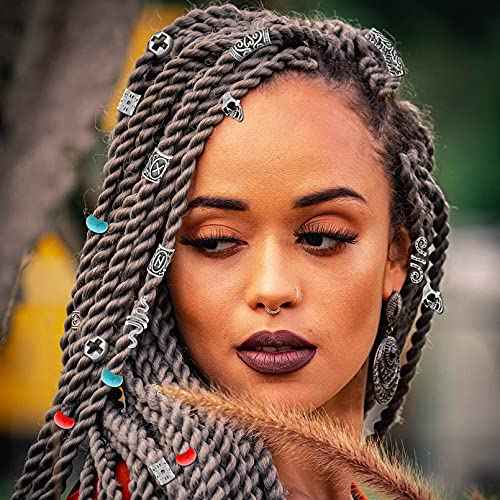 85Pcs Viking Norse Rune Beard Beads Ring Hair Braids Dreadlock Dreads Skull Snake Wolf Cross Turquoise Filigree Cuff Pirate Accessories Clips Pins Tube Locs Hair Extension Jewelry Vintage Silver