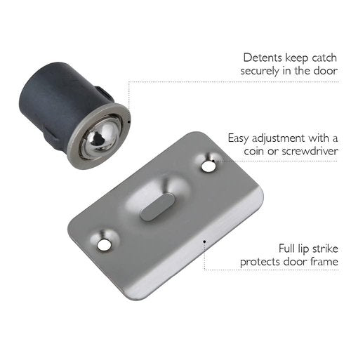 Design House 204784 Drive-in Ball Catch, Satin Nickel