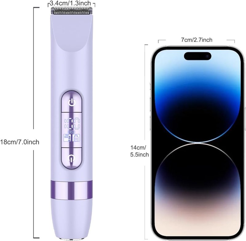 Hatteker 4-in-1 Women's Electric Razor, Dual-Head Body Hair Trimmer for Women, IPX7 Waterproof Rechargeable Bikini Trimmer & Facial Hair Remover for Legs, Armpits, Face, Nose, Eyebrows, Purple