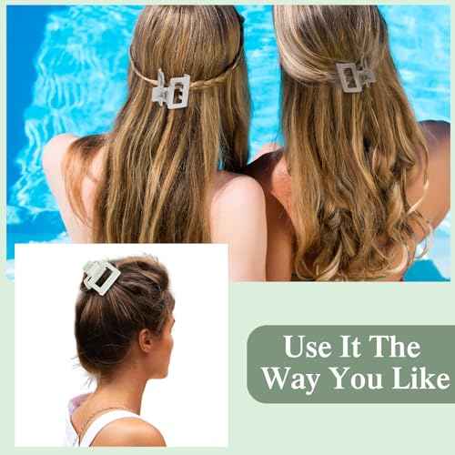 Cindeer 64 Pcs Medium Hair Claw Bulk Hair Clips Set Rectangle Claw Clips Matte Thin Clamps Accessories for Women Girls for Thick(3.35 Inch and 2 Inch,Matte Color)