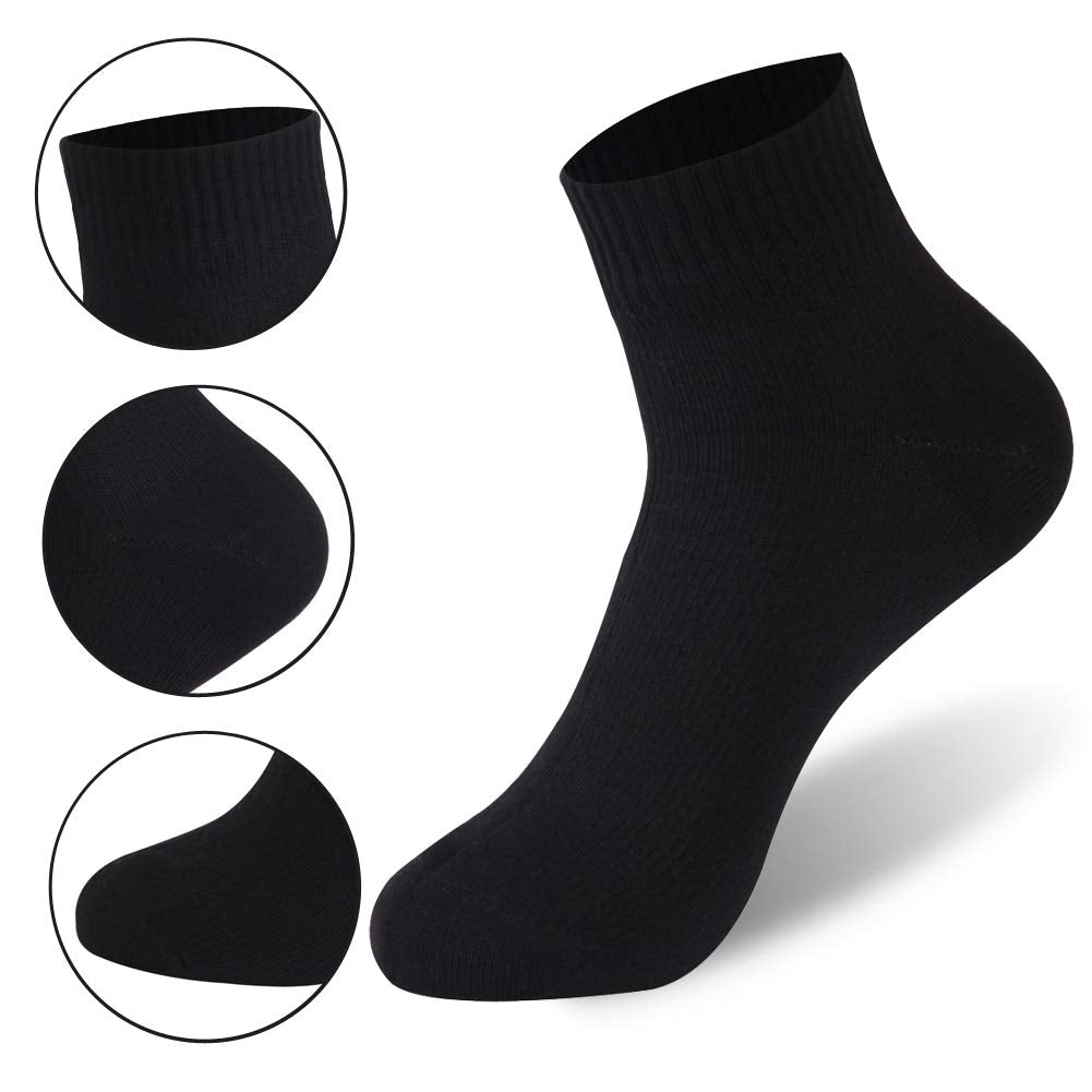 RANDY SUN Performance Athletic socks, Men Women Ankle High Waterproof Fishing Hiking Jogging Running Golf Camping Cycling Ankle Sock XS,Black