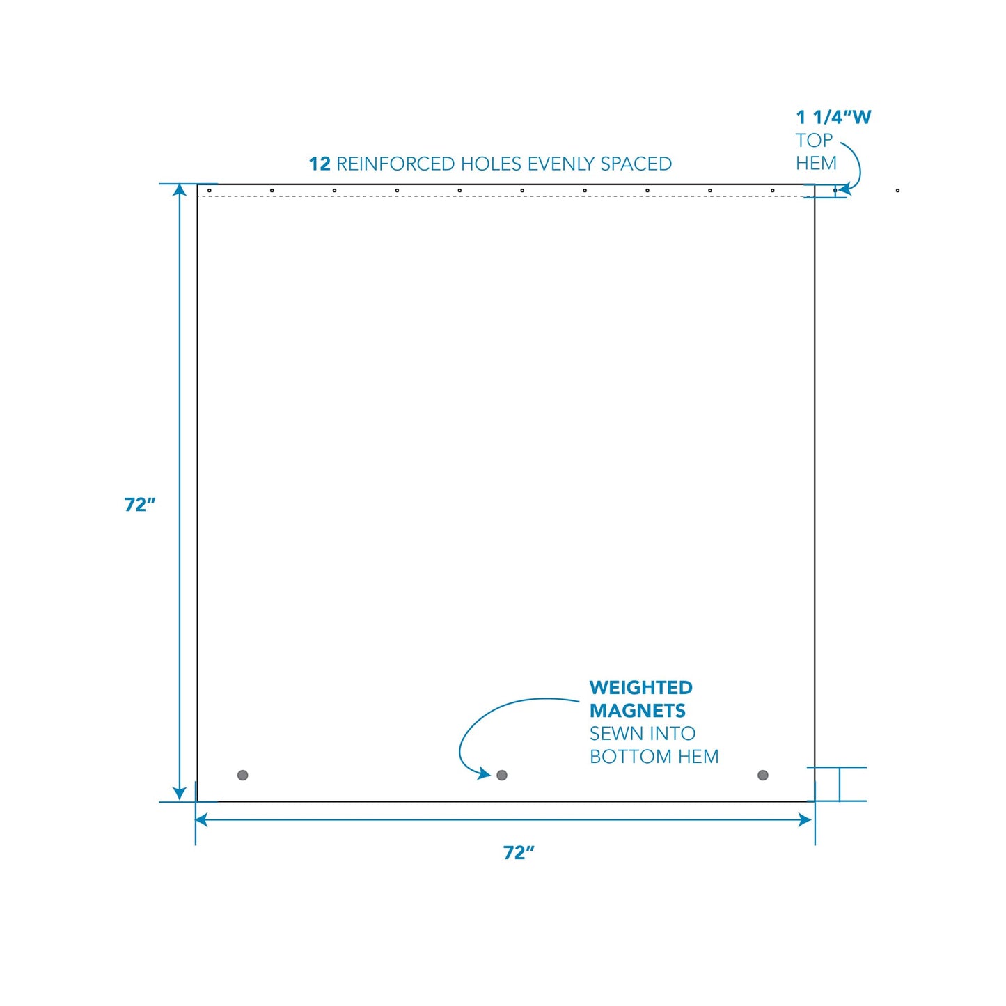 iDesign Waterproof PEVA Plastic Shower Curtain Liner for Use Alone or With Fabric Curtain, 72” x 72”, Clear