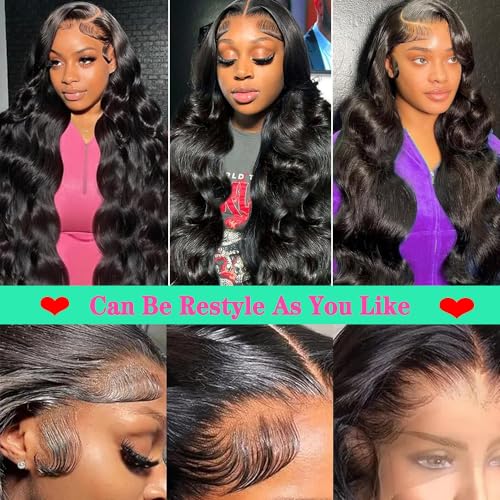Body Wave Lace Front Wigs Human Hair 13x6 Lace Front Wigs Human Hair 200% Density 26 Inch 13x6 HD Lace Frontal HumanHair Wigs for Black Women With BabyHair