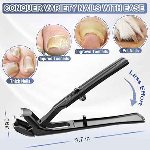 Toenail Clippers for Thick Toenails, Stocking Stuffers 2025 Gifts for Men Women, Angled Head Large Toe Nail Clippers with Wide Jaw Opening, Christmas Xmas Presents Gifts for Adults