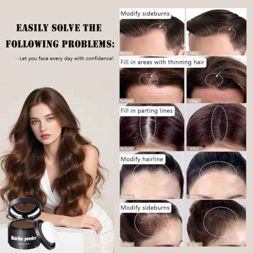 Invisible Hairline Powder, Undetectable Coverage for Bald Spots Receding Hairlines, 3 Seconds Fill for Bald Spots & Thinning Edges, Waterproof, Transfer-Resistant, Natural Matte Finish