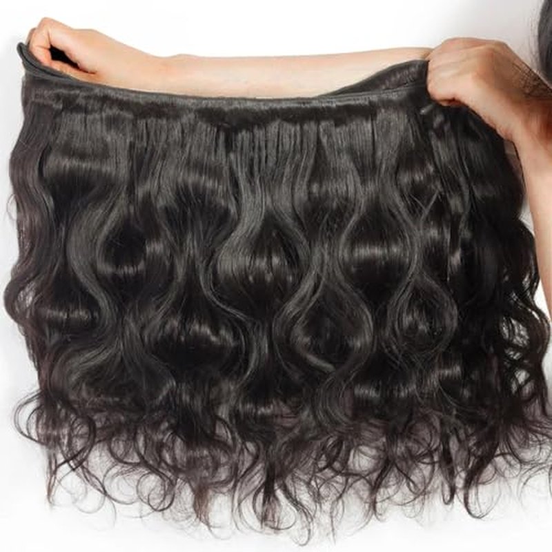 Brazilian Body Wave Bundles Human Hair 18 20 22 24 Inch 12A 100% Unprocessed Virgin Human Hair Weave 4 Bundles Deals Natural Black Color