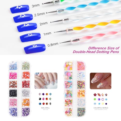 Major Dijit Complete Acrylic Nail Starter Kit with LED Lamp, 12 Colors Powder Acrylic Liquid Base/Top Coat Primer Electric Drill ? DIY Nail Art Tools for Home & Salon