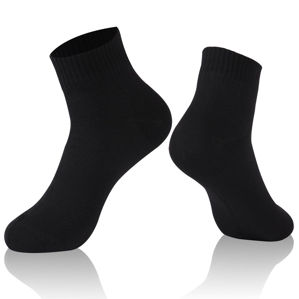 RANDY SUN Performance Athletic socks, Men Women Ankle High Waterproof Fishing Hiking Jogging Running Golf Camping Cycling Ankle Sock XS,Black