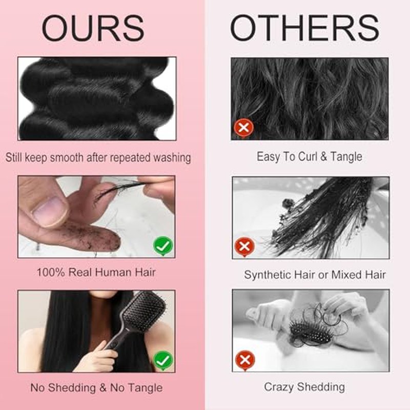12A Human Hair Bundles with Closure 16 18 20 + 14 Inch Brazilian Body Wave Bundles Human Hair with 5x5 HD Lace Closure 100% Unprocessed Virgin