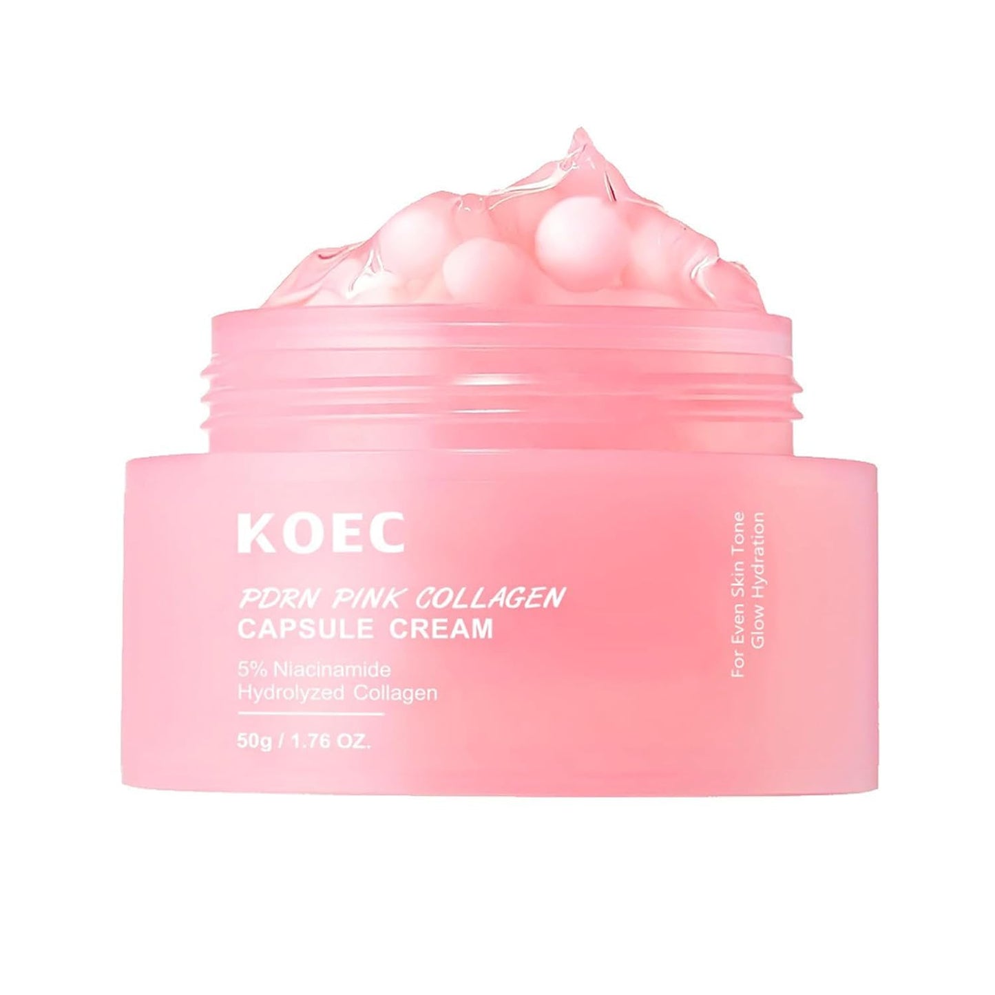 ZHZHo KOEC PDRN Pink Collagen Capsule Cream, Face Moisturizer with Niacinamide, Hydrating Gel Cream for Uneven Skin Tone, 1.94 oz (Send a spoon)