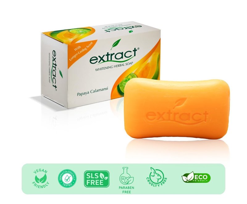 extract Original Herbal Whitening Soap With Papaya And Calamansi 125g (Pack of 3)
