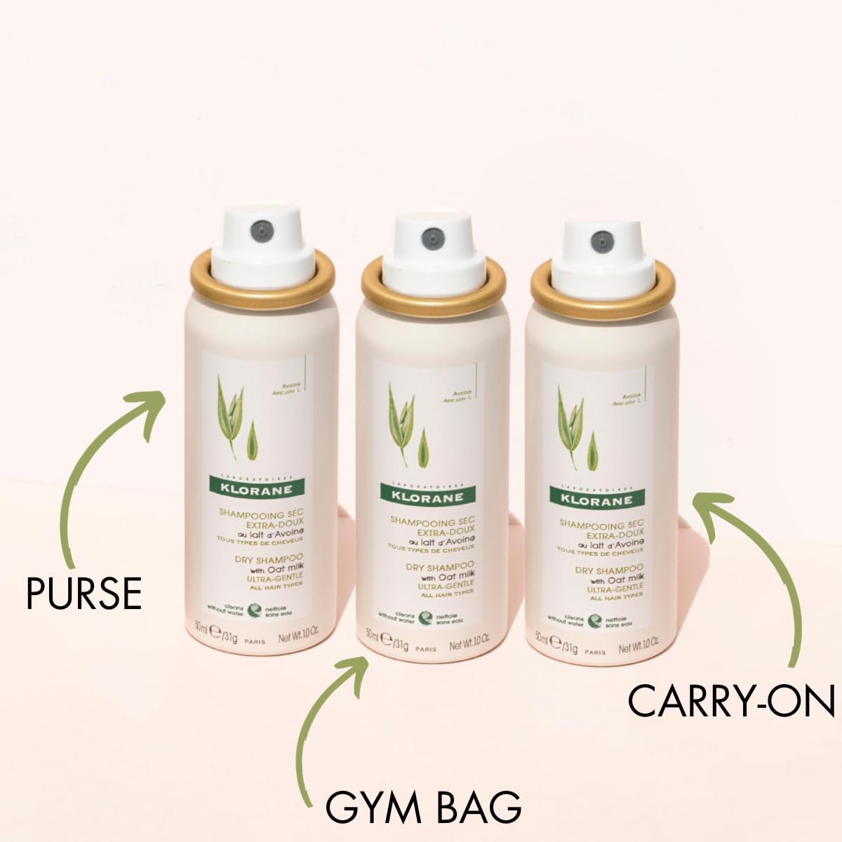Klorane Dry Shampoo with Oat Milk, Ultra-Gentle, All Hair Types, No White Residue, Paraben & Sulfate-Free, Duo Set, 3.2 Ounce (Pack of 2)