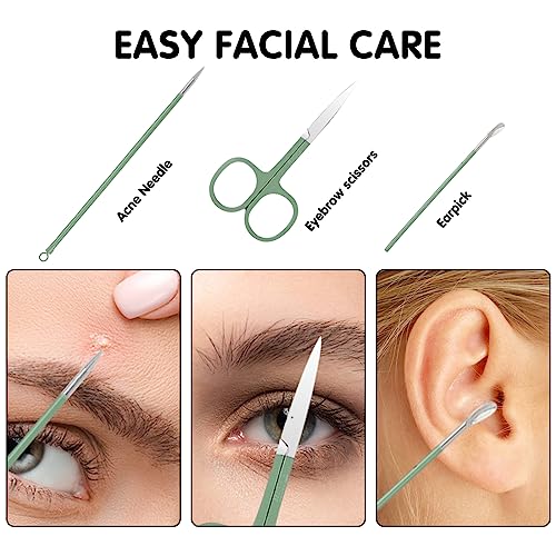 Nail Kit, Manicure Kit, Nail Care Kit For Women, Manicure Pedicure Set, Nail Clippers Toenail Clippers Kit, Professional Manicure Kit Pedicure Kit, Green Travel Case, Set of 12.