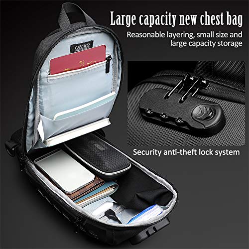 ZUK Anti Theft Sling Bag Shoulder Crossbody Backpack Waterproof Chest Bag with USB Charging Port Lightweight Casual Daypack