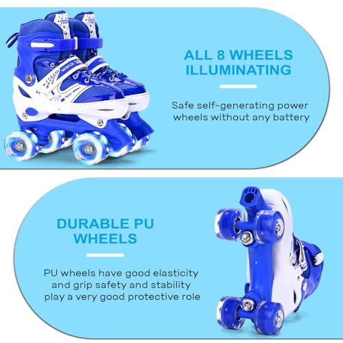 G MGY OLED Roller Skates for Kids, Girls Roller Skates, Fun Illuminating with All 8 Wheels, Indoor Skates for Girls Boys for Kids, Children Childhood Skates