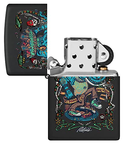 Zippo unisex-adult Black Light Lighters, Black Matte Rick Rietveld Design