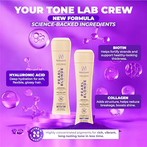 Naissant Set Purple Shampoo & Toning Mask | Eliminates Brassiness | Neutralizes Yellow & Orange Tones | Paraben, Ammonia & Sulfate Free | Pro-Vitamin B5, Olive Oil & Honey (Pearl Blonde) 10.1 Fl Oz