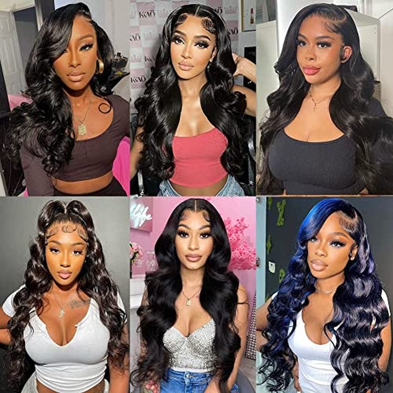 Body Wave 13x4 Lace Front Wigs Human Hair Pre Plucked HD Lace Frontal Wigs Human Hair Wavy Wigs for Black Women 150 Density 20 Inches