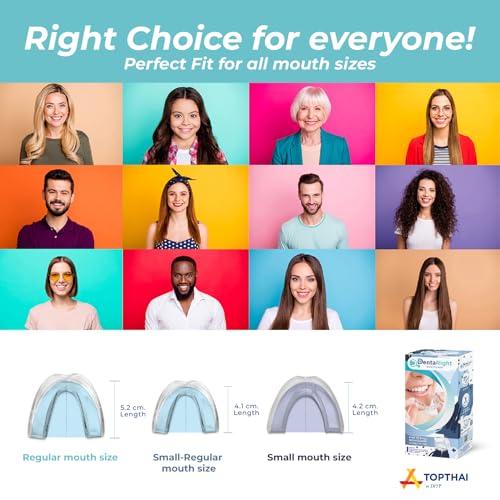 Dental Mouthguard for Bruxism, Teeth Grinding and Clenching, Pack of 6 in 3 Different Sizes Moldable, Trimmable Premium Quality Dental Night Guard for Teeth Grinding and Stops Bruxism