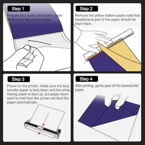 Tattoo Stencil Printer Machine for Tattoo Artists&Beginners,2026 New termocopiadora Tattoo with 10pcs of Tattoo Transfer Paper,Portable Wireless Bluetooth Printer Compatible with Phone&PC