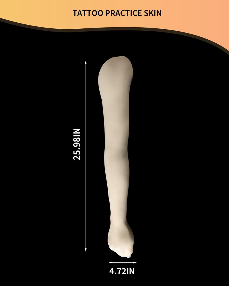 Tattoo Practice Skin - 3D Tattoo Silicone Arm Model for Practice and Displaying, High Simulation Arm Skin, Easy to Color, Yellow