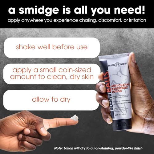 Fresh BALLS Deodorant Cream to Powder | Men's Anti-Chafing Lotion and Balls Deodorant, Hygiene for Groin Area, 3.4 fl oz (Pack of 6)