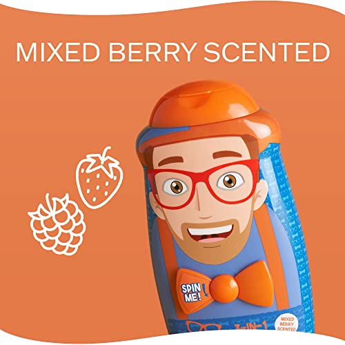 Blippi Taste Beauty 3-in-1 Kids¡¯ Bodywash, Shampoo, and Conditioner, 14 Ounces, Mixed-Berry Scent