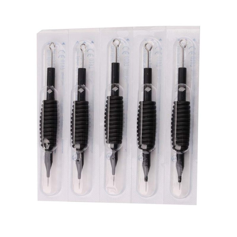 50PCS Disposable Sterilized Conjoined Tattoo Needles and Tubes Grip 5RL(19mm)