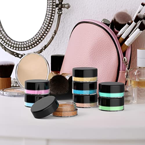 Houseables Sample Containers, Lip Balm Containers, Sample Jars, Mini Jars with Lids, Small, Empty for Makeup, Powder, Gloss, Cosmetic, Tiny, Chapstick, Dab, Wax, Scrub, Little, Plastic, 3 Gram, 50 PK