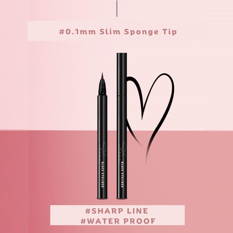 Ultra-Fine Slim Waterproof Liquid Eyeliner - Brown, Set of 2 for Precise Application