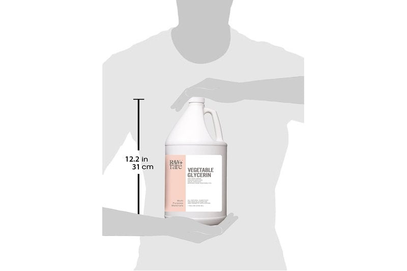 Raw Plus Rare Natural Glycerin for Skin and Face, Bulk Gallon (128 fl oz), USP Food Grade/Cosmetic Grade, for Hair, Skin, Crafts, Soap Base Oil - Kosher, Halal and Pharmaceutical Grade
